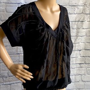 Stylish black sheer top